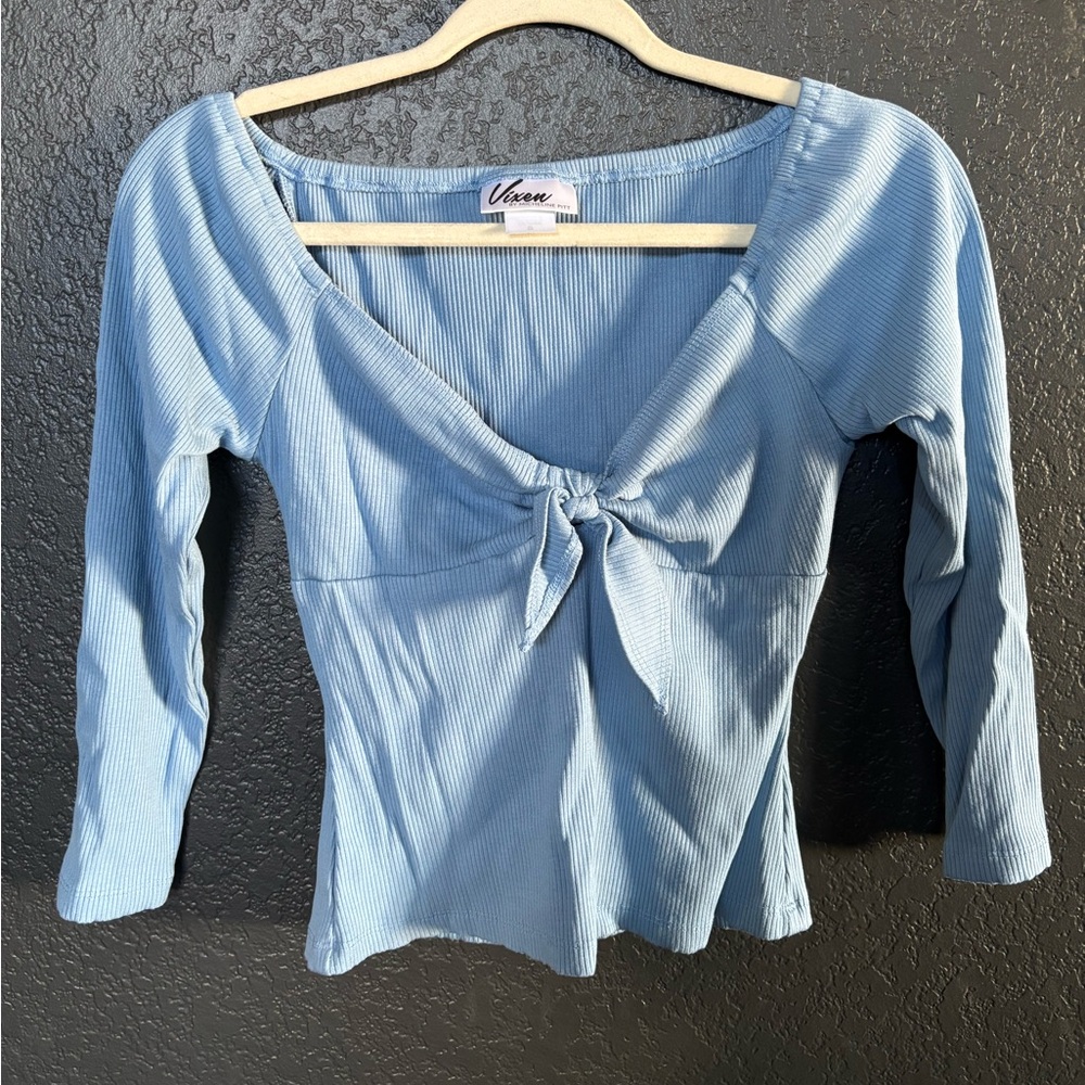 Light Blue tie me up top